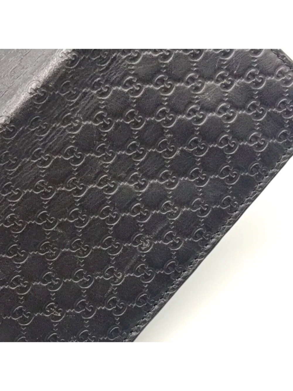 Gucci Micro Guccissima Leather Black Bifold Wallet